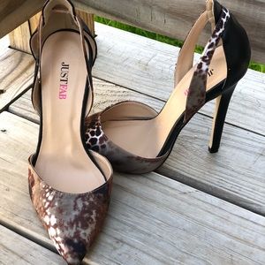 Just Fab Brown and Black High Heels